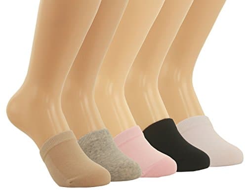 Anlaey 5 Pairs Toe Topper No Show Socks Low Cut Non-Slip half Toe Liner Flat Hidden Socks for Women