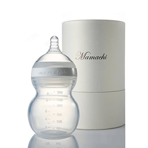 Mamachi 100% Silicone Baby Bottle BPA-Free (260ml / 9oz, White)