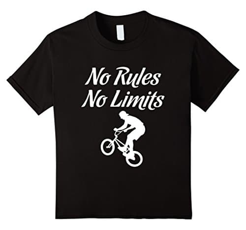 Kids No Rules No Limits Bicycling Bike Cyclist BMX T-Shirt 4 Black