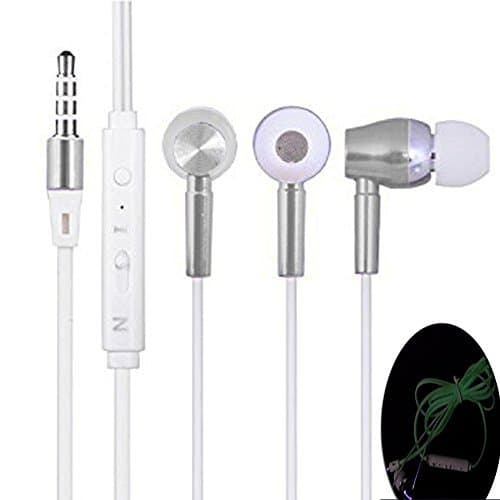 Pashion 3.5mm Glow-in-the-Dark Fluorescent Headphone Headset Earphone Earbuds for iPhone, Samsung, Android and any Other 3.5mm Audio Jack Device