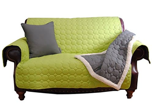 EZ Living Home Water Repellent Circle Quilted Couch Protector Love Seat Lime