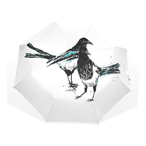 BYouLockX Watercolor Crow Rain Umbrella for Windproof &amp; UV protection