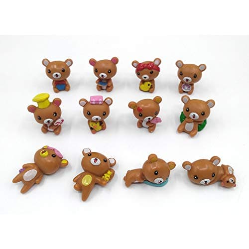 EMiEN 12PCS Bears Miniature Ornament for DIY Dollhouse Decoration Fairy Garden Plant Décor, Nice Decoration Accessories for Desk,Cabinet,Kids Room,Party etc. Christmas/Birthday Gift for Children