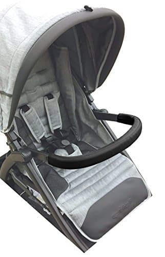 Luvit Soft Leather Stroller Toddler Belly Bar Cover in Black for Toddler Seat Belly Bumper Bars and Stroller Handlebars