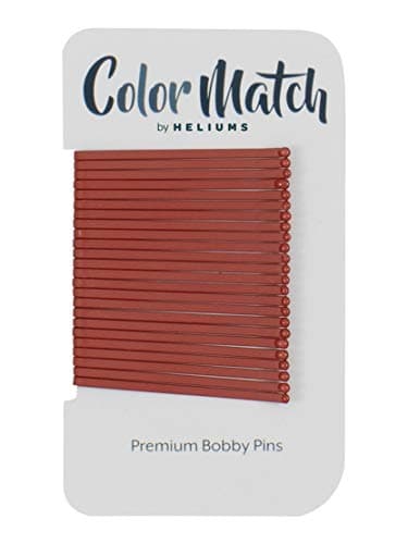 Auburn Color Match Enamel Straight Bobby Pins Strong Hold Flat - 24 Count