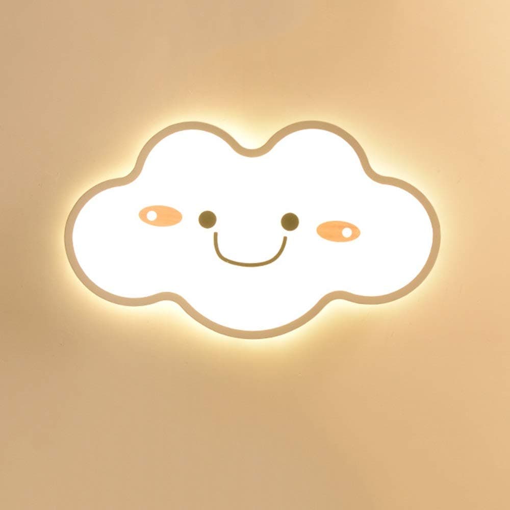 Chandelier Acrylic Cute Smile Cloud Ceiling Lamp Cartoon Chandelier LED Children Room Bedroom Boys Girls Lighting Ceiling Light LPLHJD (Color : White Light, Size : M)