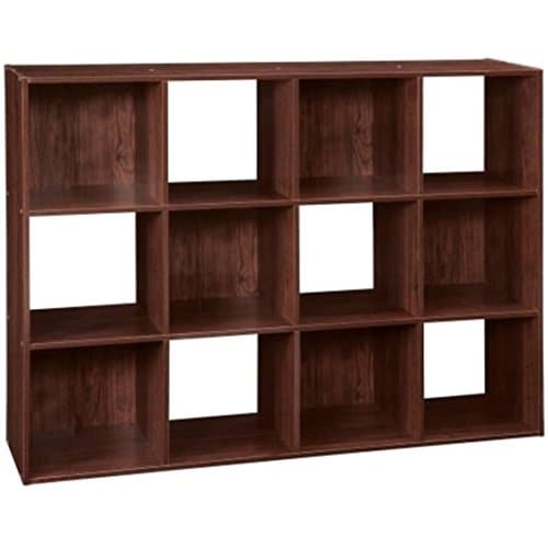 12-Cube Dark Cherry Fabric Drawers Storage Organizer