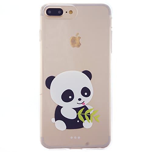 CaseBee - Lovely Panda Soft Clear TPU iPhone 7 (4.7) Case ( Foodie Panda Enjoying Bamboo)