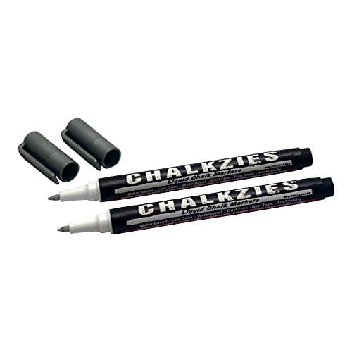 Chalkzies 0.7mm Extra Fine Point Liquid Chalk Marker • Waterproof • Premium Quality (2-Pack - Silver)