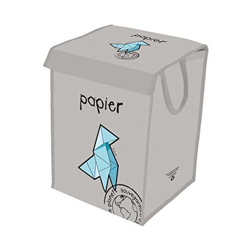 Design France 36L recycler for paper, recycling bin / bag, recycle storage - light grey by Design France