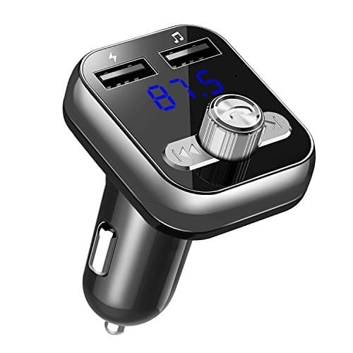 HuanLang Bluetooth FM Transmitter For Car, Wireless in-car Receiver MP3 Player Radio Adapter Car Kit, Hands Free Calling Supports TF/SD Card and Dual USB Car Charger for iPhone, iPad,Smartphones