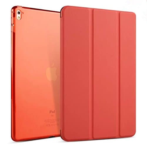 iPad Pro 9.7 Case, Seetru Transparent Back Ultra Slim Light Weight Auto Wake Up &amp; Auto Sleep Smart Stand Cover Tri-fold Protective PU Leather Case for iPad Pro 9.7 inch - Red