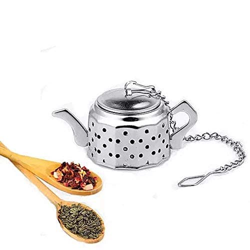 New Product Tea Infuser Stainless Steel Cute Teapot Shape with Tray Tea Strainer Tea Leaf Spice Strainer Herbal Filter Tea Tools