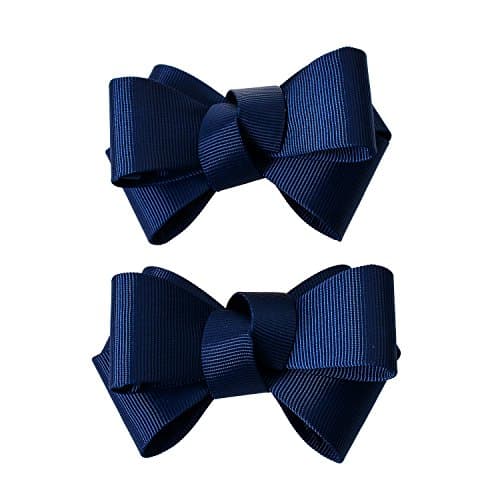 Douqu1 Pair 8cm Bridal Wedding Black Navy Khaki Wild Cotton Fabric Bow Butterfly Shoe Clips