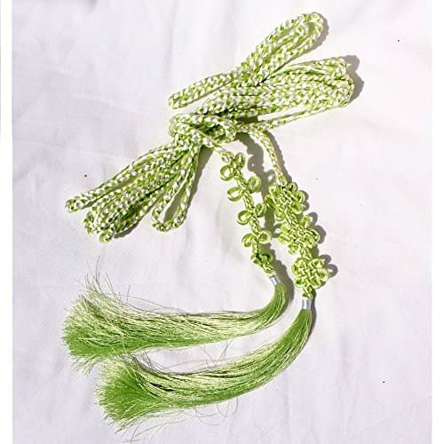 Waist Belt Chain Handmade Customized Ornamental Endless Knot with Tassel Fit All Size (Light Green)