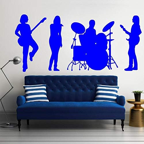 yaonuli Band with drum silhouette wall painting jazz rock music pop series vinyl wall painting home fashion decoration 63x69cm