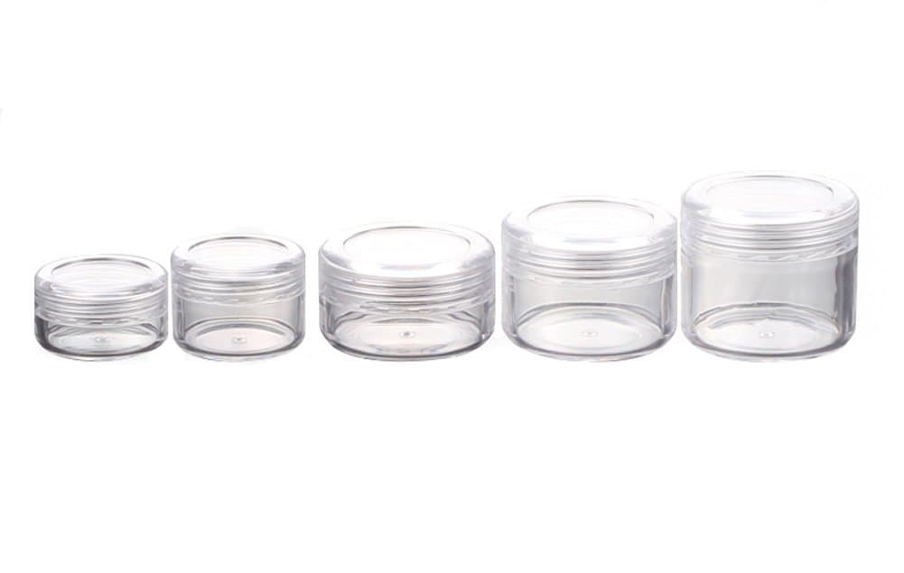15g Empty Plastic Cosmetic Jars with Lids for Creams/Sample/Make-Up/Glitter Storage Refill Cosmetic Lotion Make up Balm Travel Tester For Xmas Halloween day Present Transparent (15g, 50pcs)