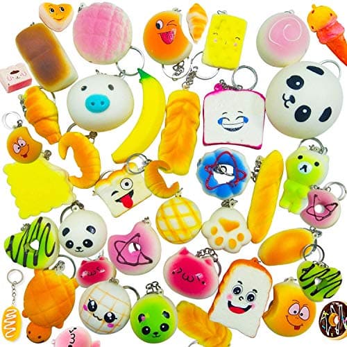 ENCEEN 15Pcs Slow Rising Squishy Toys Soft Squeeze Toy Kawaii Stress Relief Squishies Key Chains Pendants for Boys Girls Adults