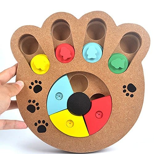 Pet Intelligence Toy Pet Treat Seeker Play IQ Training Eudcational Games Toys with Creative Bone-shaped Plate Dish Slow Feed Bowl for Dog/Doggie/Puppy/Pup/Cat