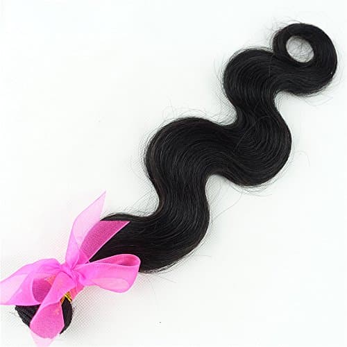 Xiaoliangyiyz 1 Bundle Brazilian Virgin Hair Body Wave Weft Remy Unprocessed Human Hair Weaving Black Color Hair Weave Wavy Extension (Only 1 bundle 10'')