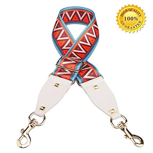 Myathle 2" Wide Purse Strap Replacement Guitar Style Colorful Canvas Adjustable 35"- 51" Crossbody Bag Straps for Handbags