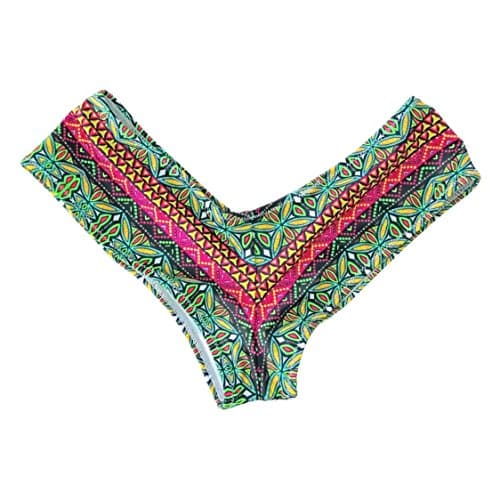 Topmelon Women's Sexy Hipster Brazilian Cheeky Thong Bikini Bottoms Bathing Suit Swimsuit, Floral, X-Large