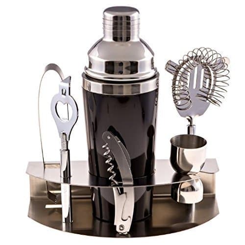 Bartender Kit with Ice Bucket, Double Walled Shaker, Stand, Recipes Ebook & Gift Box Included - Cocktail Shaker - Cocktail Shaker Set - Bar Set - 100% Stainless Steel - Coctelera