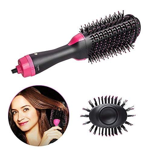 One Step Hair Dryer and Volumizer - Salon Multi-function Hair Dryer & Volumizing Styler Comb,Hot Air Paddle Styling Brush Negative Ion Generator Hair Straightener Curler for All Hair Types