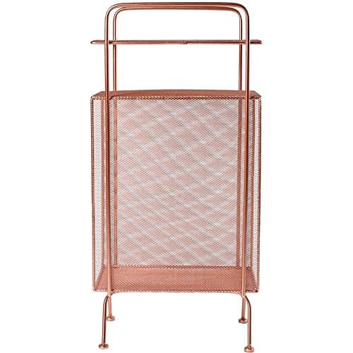 Simple floor magazine shelf, iron display shelf ,debris storage rack ,Rose Gold