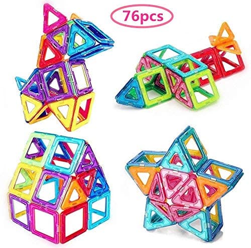 Morcare 76pcs Magnetic Blocks Magnetic Building Blocks Toys for Boys Girls, Magnet Tiles Molding Kits for Kids