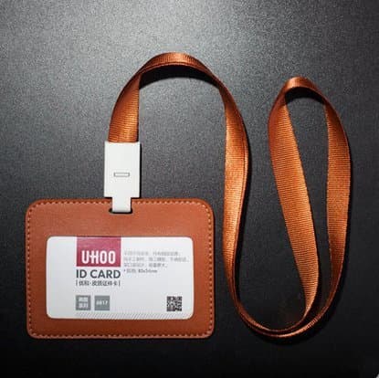 Life purchase PU leather style horizontal version of the double-sided document window frame 1 and 1 card slot and a lanyard (brown)