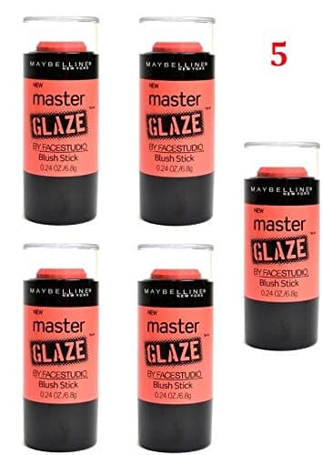 (Pack of 5) - Maybelline New York Face Studio Master Glaze Glisten Blush Stick, 30 Coral Sheen, 0.24 Ounce