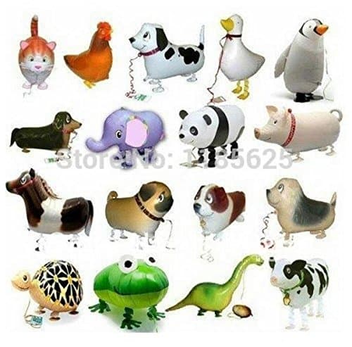 25pcs/lot different style walking animals balloon walking pet balloon, Aluminum Foil Helium balloon animal
