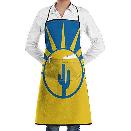HTSS Flag Of Mesa Arizona Unisex Chef Aprons With Pockets Bakery Servers Waitress Craftsmen For Mens Womens Home Kitchen Cooking