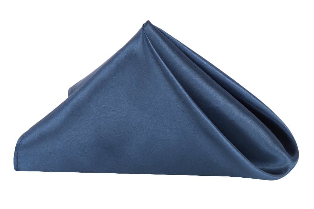 50 Pk, Satin Napkin 20"x20" square Edge: Hemmed Material: 100% Polyester - Navy Blue