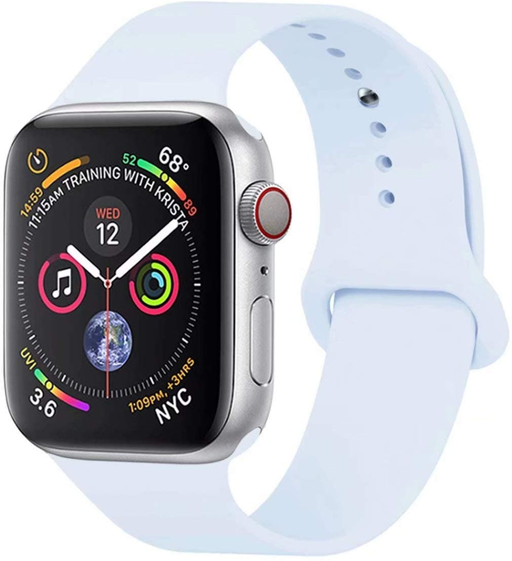 Oboe 38/40mm Silicone Smart Sport Watch Band 2 Pins Design Breathable Strap Compatible with Apple Watch iWatch Series 5/4/3/2/1 (Sky Blue)