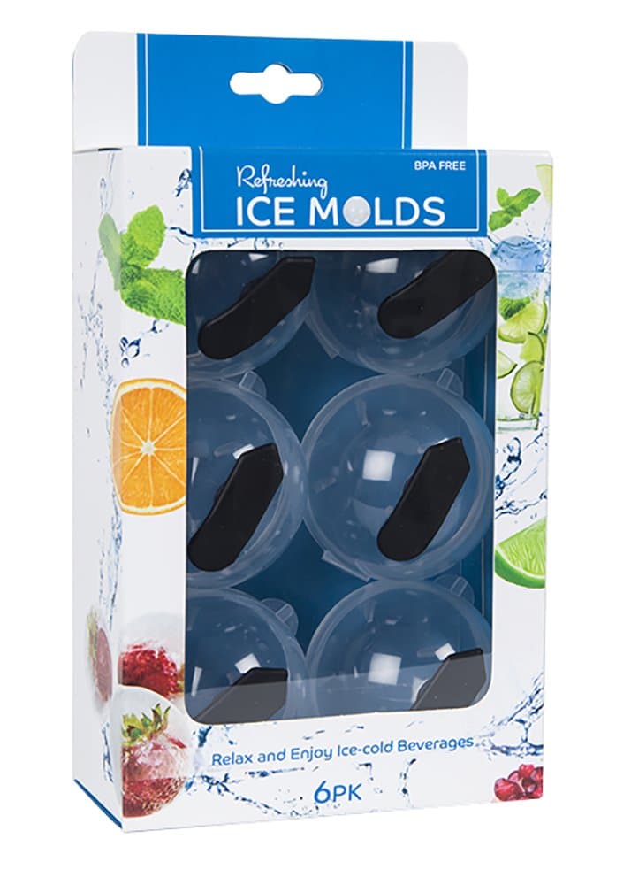 EvriholderRefreshing Ice Molds, Ice Ball Makers, Ice Sphere Molds, Pack of 6