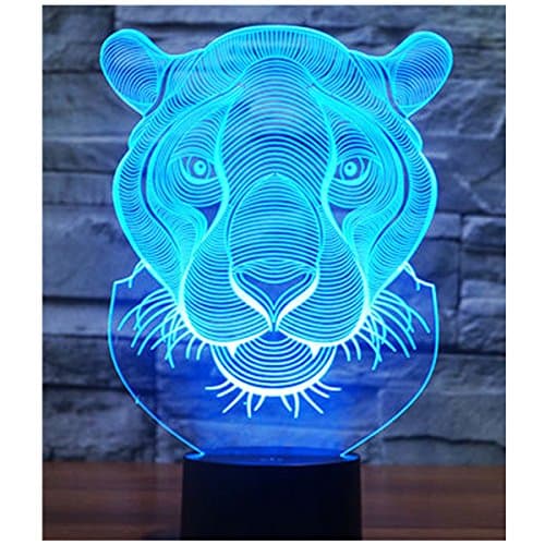 Lion Head 3D LED Night Lights with 7 Colors Light for Home Decoration lamp Amazing visualization Optical Illusion Awesome