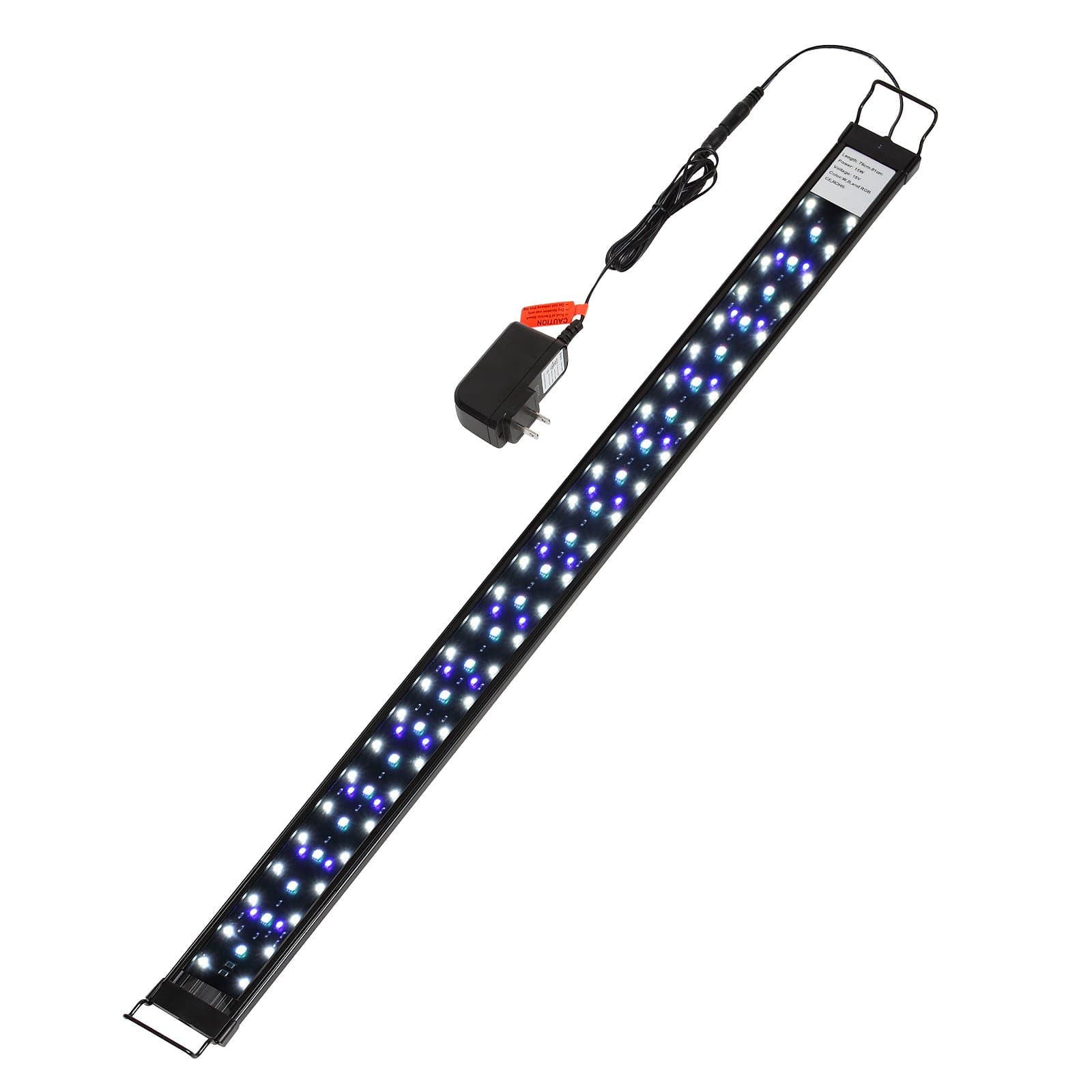 heneng LED Aquarium Light 30-36Inch with Extendable Bracket Fish Tank Strip Light Bar 20W, 100 LEDs Blue, White and Yellow