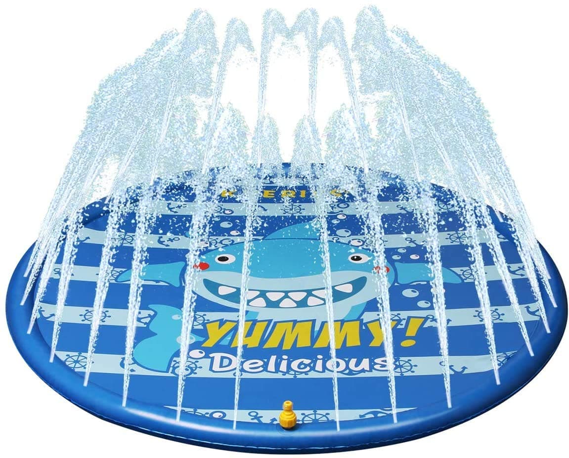 LPing Sprinklers And Splash Play Mat Splash Pad Water Play Mat Toddler Children Pool Summer Outdoor Garden Family Activities Water Toys,67 Inches,0.25mm Thick