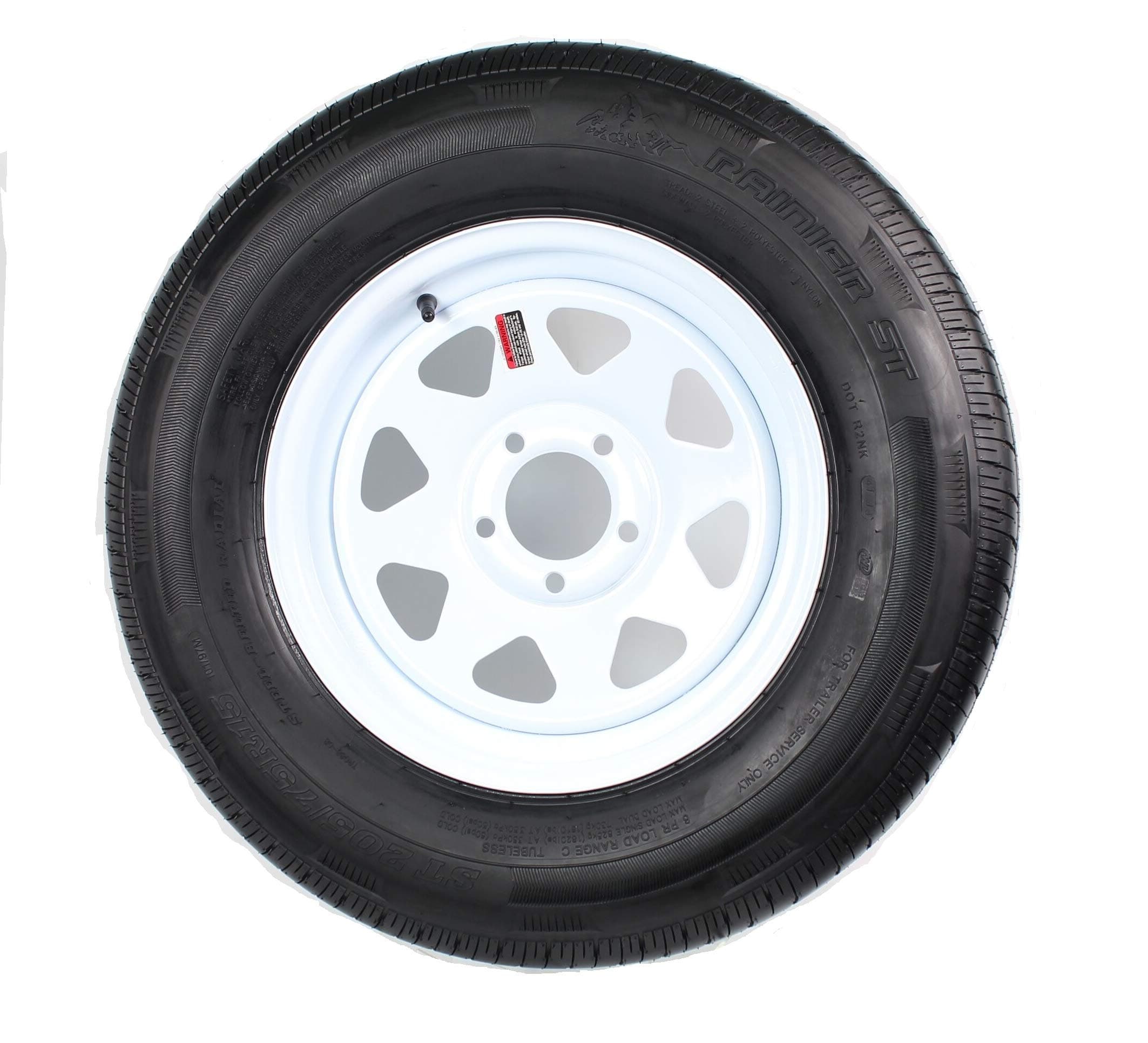 205/75R15 Radial Trailer Tire with 15″ White Spoke Rim