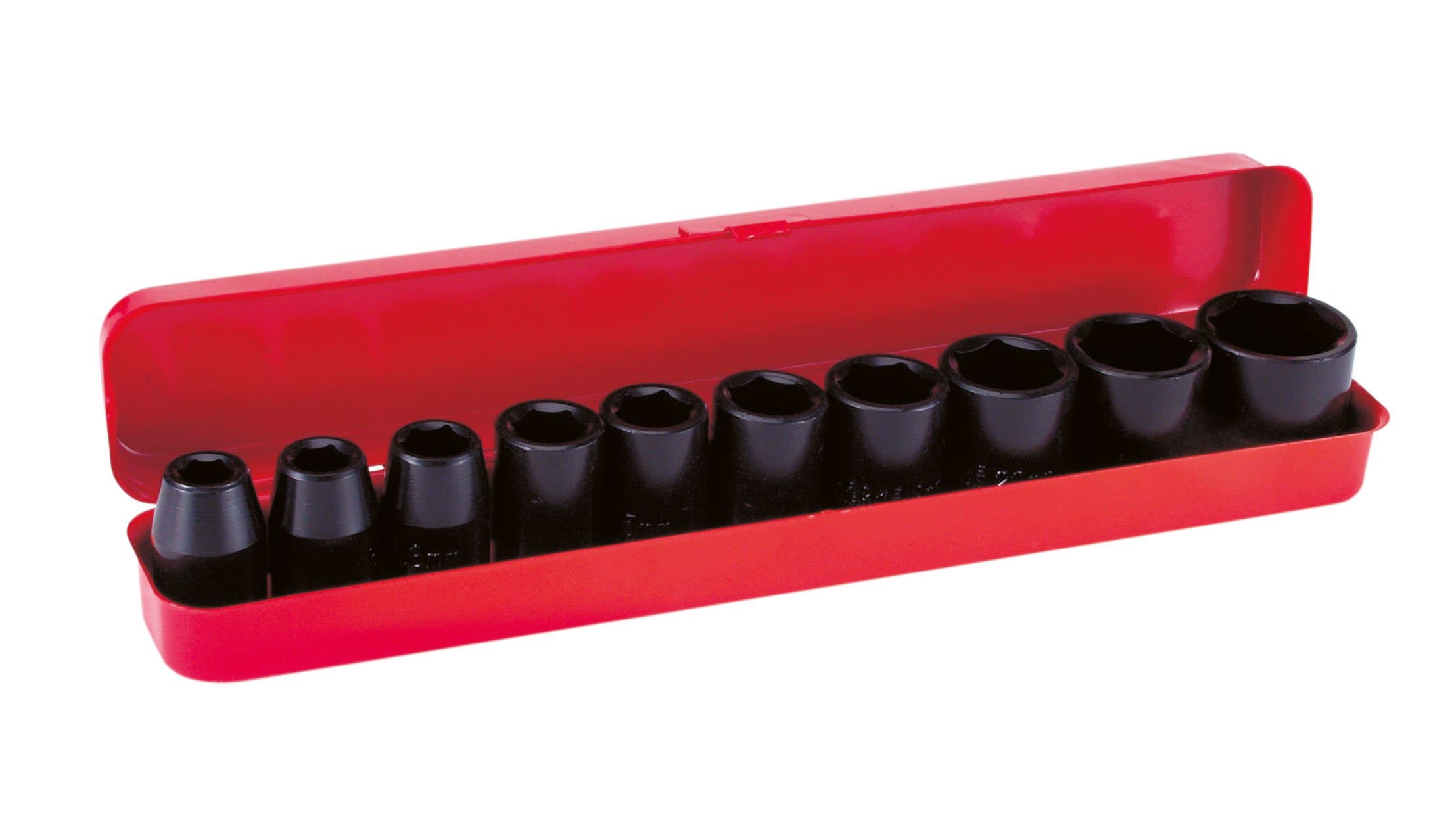 Mecafer 153188 Spanner Sockets for Impact Wrench 1/2 Inches (10, 11, 13, 14, 15, 17, 19, 22, 24, 27 mm)
