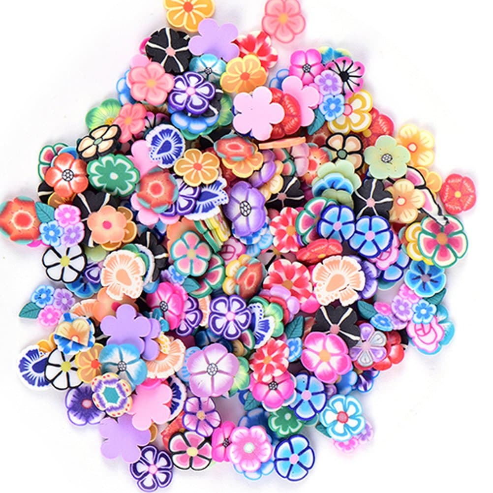 2500 Pcs Nail Art Soft Ceramics Sticker 3D Nail Tips Polymer Fimo Slices Clay Decoration Manicure Nail Decor DIY Slime,Decal Pieces Accessories,Fruit,Flower,Star,Heart,Bow tie,Butterfly by WWmily