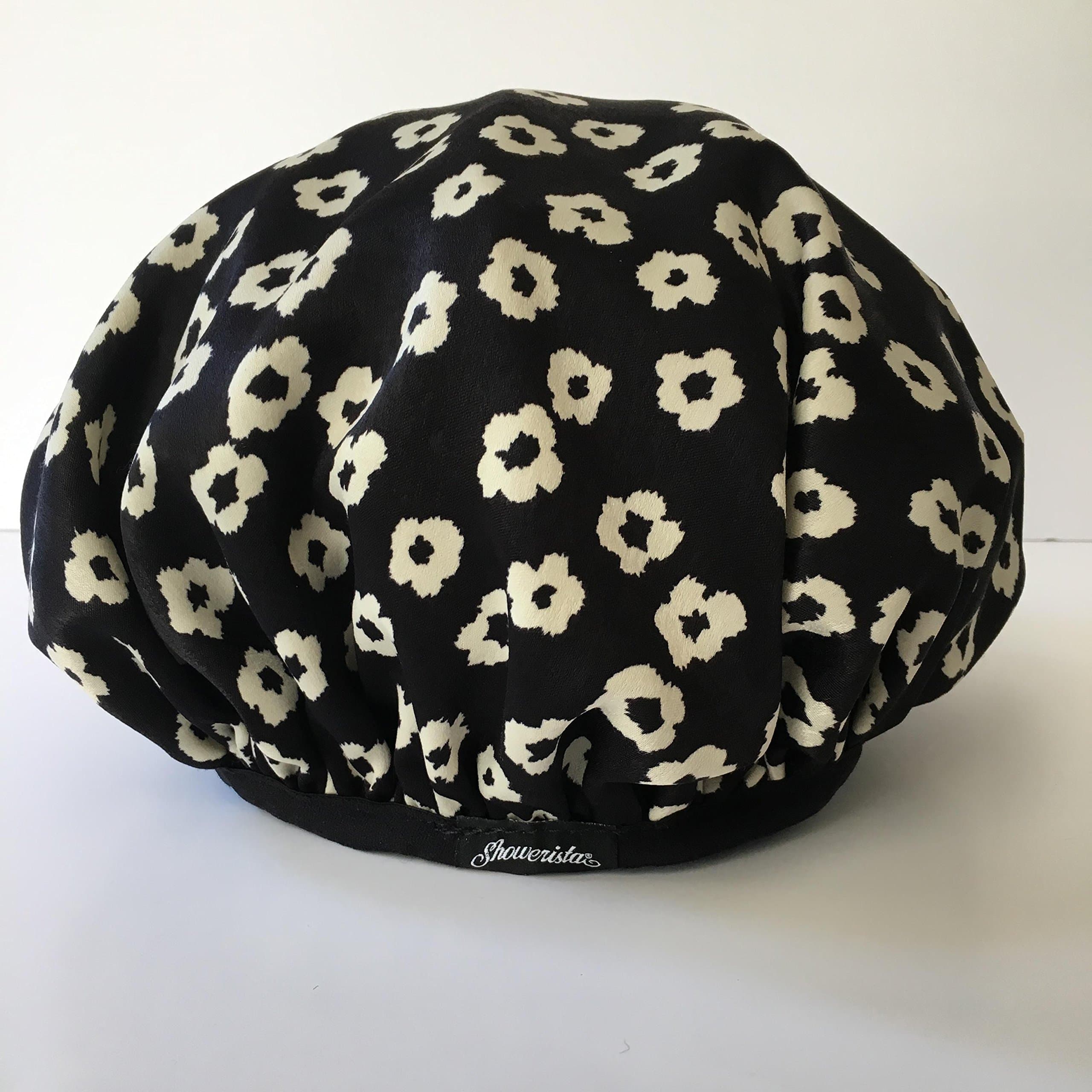 Oversized, Bouffant Shower Cap, Reusable, Flower Power Shower Cap by Showerista, Made in USA