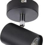 National Lighting Adjustable Single Spotlight - IP20 Rated Dimmable Ceiling Spot Lighting - Decorative LED Wall Lights - 7W 240V LED GU10 (Not Included) - Matt Black Finish