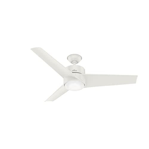 54 inch Outdoor or Indoor Ceiling Fan with LED Light - White Ceiling Fan with Wall Control, For Patio, Garage, or Porch, Quiet, Standard Mount, 3 Blades - Havoc 59470, Fresh White