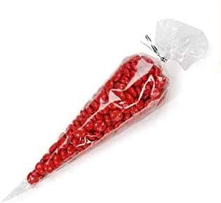 100 Extra Small Cone Shaped Treat & Favor Bags Size: 3. 1/8" x 7 3/4" (8cm x 20cm) Crystal Clear Cello/Cellophane Polypropylene - 100 Pcs (XS)