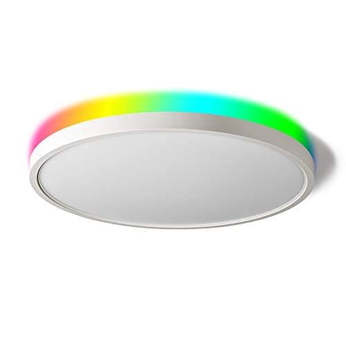 TALOYA WiFi LED Ceiling Light Flush Mount, Compatible with Alexa/Google Home, Dimmable 15.8 Inch Modern Surface Mount Smart LED Light Fixture for Living Room Office Kitchen, 28W RGBW