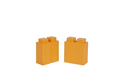 EverBlock Modular Building Blocks - 3" x 6" Quarter Size Building Block Block Bulk Pack - 8 Blocks - Orange