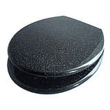Black Glitter Resin Toilet Seat